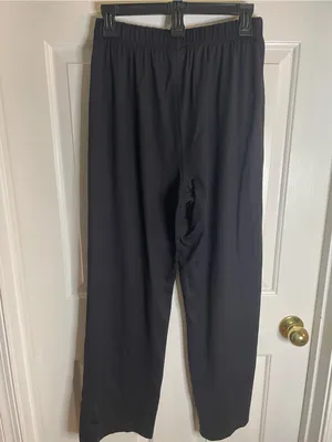 L.L. Bean Women’s Black Elastic-Waist Wide Leg Track Pants Size Medium thumbnail 5