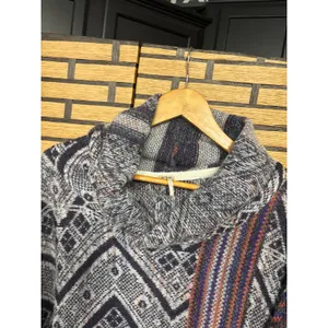 Free People Navy Aztec Cowl Neck Sweater Size Small‎ thumbnail 3