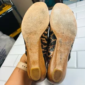 Stuart weitzman chitchat leopard printed‎ ballets flats open toe 8M thumbnail 6