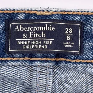 Abercrombie Annie High Rise Girlfriend Jeans 28 6S Short Double Knee Distressed thumbnail 7