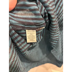 Lou & Grey‎ Womens Teal Black Striped Cotton Tank Top Scoop Neck Large Lagenlook thumbnail 7