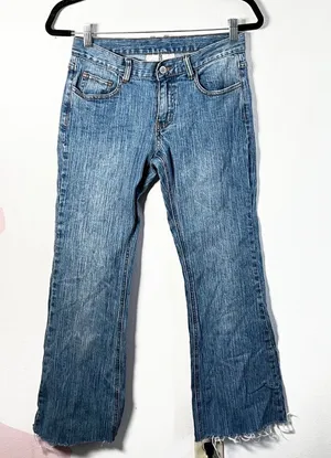 J. Galt Womens Bootcut‎ Blue Denim Jeans Pants Size Small Raw Hem thumbnail 1