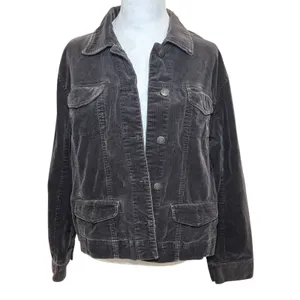 Chico's Dark Brown Corduroy Cotton Blend Casual Jacket Sz‎ 2 Large 12 thumbnail 2