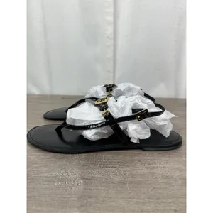 Tory Burch Black Patent Leather Ali Thong Sandal Sz.10 thumbnail 8