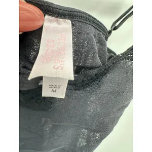 Victoria's Secret Womens Black‎ Sheer Tank Top Sz M Sexy Lace Festival Nylon thumbnail 5