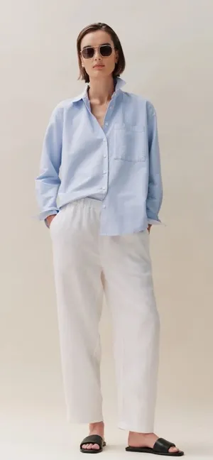 Quince 100% European Linen Pants White Large thumbnail 1