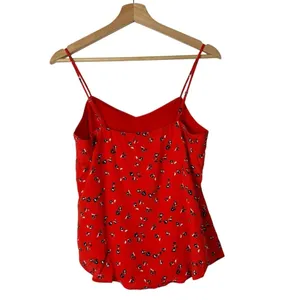 Gap‎ Red Black Floral V-Neck Cami Tank Top XS thumbnail 3