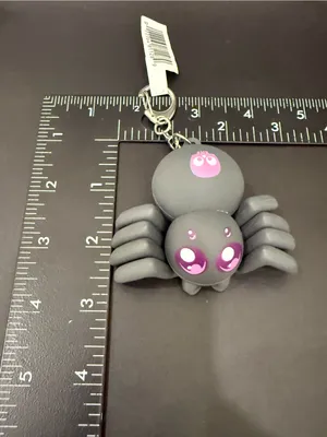 SPIRIT HALLOWEEN Gray Spider 3D Figural Bag Charm Keychain thumbnail 5