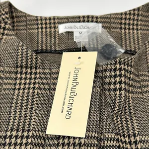 JohnPaulRichard Brown Plaid Blouse Size M thumbnail 3