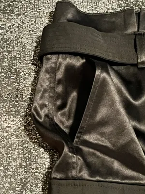 Womens Sz10 NWT White House Black Market black satin utility mini skirt thumbnail 6