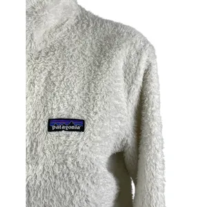 Patagonia Los Gatos Women's White Fleece 1/4 Zip Long Sleeve Sweater Top Sz XXS thumbnail 2