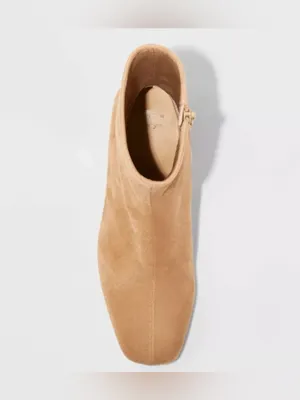a new day Tan Block Heel Faux Suede Ankle Booties Size 9.5 thumbnail 3