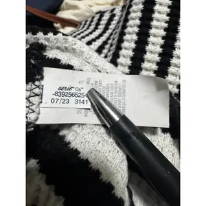 Aerie Black White Stripe Textured Waffle Knit Long Sleeve Mock Neck XL thumbnail 7
