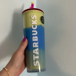 NWT Starbucks Spring 2023 Citrus Color Change Swirl Straw Topper Plastic Tumbler thumbnail 2
