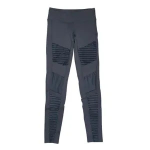 Alo Yoga Moto Leggings Womens XS Grey Excellent Ribbed Mesh Panels W5494R thumbnail 2