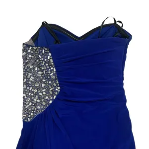 Xscape Crystal Embellished Strapless Evening Gown Prom Dress Maxi Blue Size 4 thumbnail 7