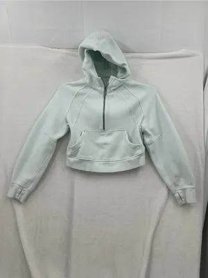 lululemon athletica Light Blue Hooded Half-Zip Cropped Jacket 1133 thumbnail 2