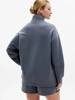 New Athleta M Forever Fleece 1/4 Zip Sweatshirt Slate Grey Medium Regular thumbnail 5
