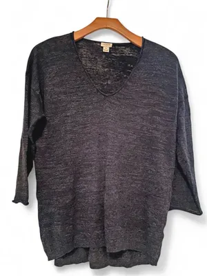 J.Crew blue grey linen blend sweater Size M #linen #knitwear thumbnail 1