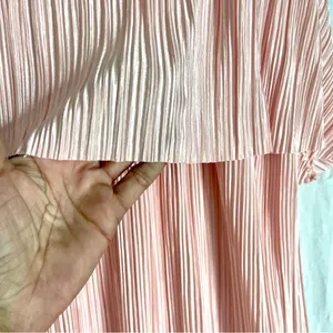 ATTENTION | Pink Satin Accordion Pleated Tiered Midi Dress Sz XL thumbnail 3