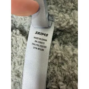 SKIMS Cozy Knit T-Shirt Aqua Sage Green Fuzzy Cropped Top L/XL NEW thumbnail 4