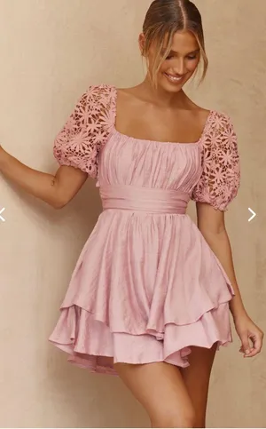 Pink Floral Sleeve Mini Dress thumbnail 1