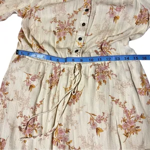 Knox Rose Floral Handkerchief Hem Peasant Midi Dress Cottagecore Button Boho XL thumbnail 9