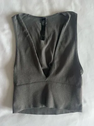 Urban Outfitters Grey Crop Top thumbnail 1