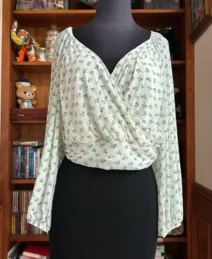 Free People Sweetie Pie Floral Sheer Wrap Top thumbnail 1