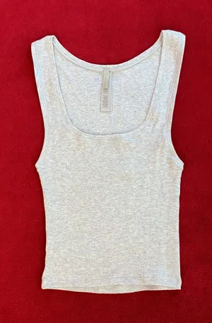 SKIMS cotton rib tank in light heather grey size XS thumbnail 1
