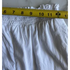 Aerie White Linen Blend Smocked Waist Ruffle Shorts women size S/P thumbnail 6