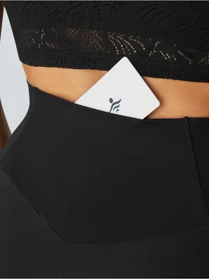 Halara 05HBB.- SoftlyZero™High Waisted Crossover Contrast Lace Pocket Yoga Leggings. XS thumbnail 6