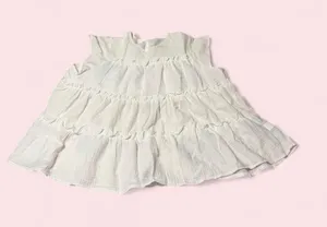 Women’s White Tiered Ruffle Blouse thumbnail 1