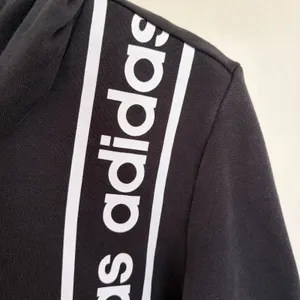 Adidas Womens‎ Black Vertical Logo Tape Pullover Hoodie Sweatshirt Size Large thumbnail 3
