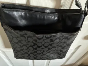 Coach Black and Charcoal Signature Crossbody Bag thumbnail 7