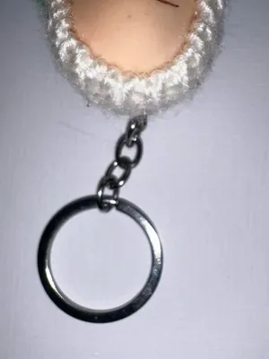 Baby doll puff ball keychain. thumbnail 3