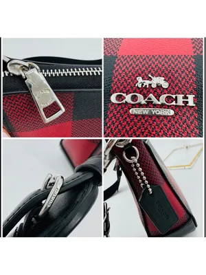 Coach C6818 Jes Crossbody Bag Red Black Buffalo Plaid thumbnail 4