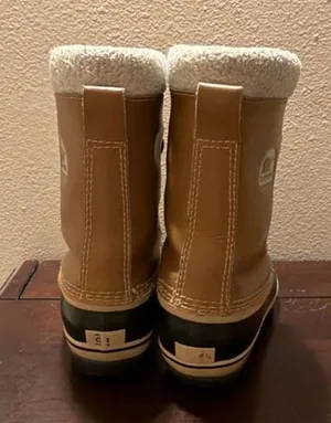 SOREL Vintage Winter Carnival Tan Boots Cozy Gorpcore Warm Fleece Lined thumbnail 4