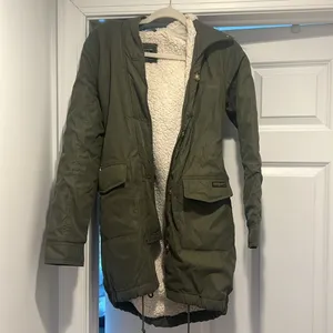 Abercrombie & Fitch sherpa lined green for parka jacket thumbnail 2