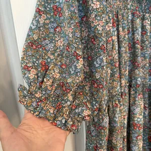 Umgee Maxi‎ Dress 2XL Floral Smocked Maternity Shoot Baby Shower Ruffle Feminine thumbnail 7