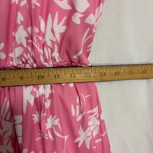 Sunday‎ Up Tiered Maxi Dress Sz M Pink Floral Boho Cottage Resortwear Vacation thumbnail 8