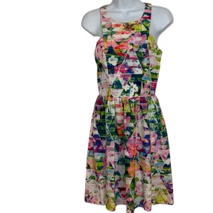 AMANDA UPRICHARD Geometric Floral Print Sleeveless A-Line Dress EUC‎ Size Small thumbnail 2