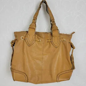 Kate Landry Womens Purse Shoulder Bag One Size Brown Camel Leather thumbnail 1