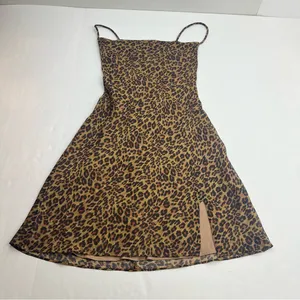 STAUD Bellamy‎ Leopard Print Open Back Chiffon Mini Slip Dress Womens Size XS thumbnail 3