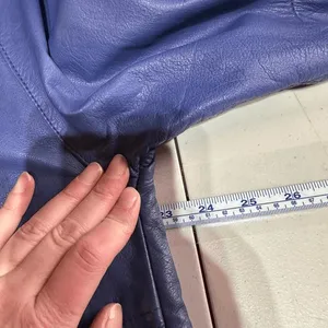 Wilsons Leather Trench Coat Womens M Blue Thinsulate Zip Lining Vintage 90s thumbnail 7