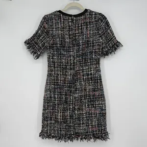 Alexia Admor Tweed Dress, Fringe Trim, Bow Front, Short‎ Sleeve, Size 2 thumbnail 2