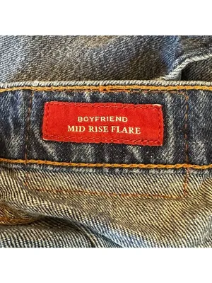 Lucky Brand Boyfriend Mid Rise Flare Patchwork Jeans Size 0/25R Cotton Hemp thumbnail 6