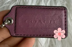 2" COACH Purple Fob Bag Charm Hang tag Hangtag thumbnail 1