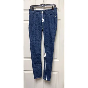 KY Creations Floral Size 30w Blue Jeans Women T2 30" Skinny Stretch‎ thumbnail 8