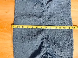 Blue Smocked Puff Sleeve Mini Dress | Cottagecore Coquette AestheticThe Keyword Heavy: XL Blue Denim-Look Ruched Bodycon Dress |p thumbnail 6